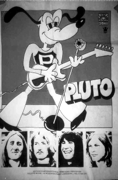 Plakat zespołu z wizerunkiem psa Pluto